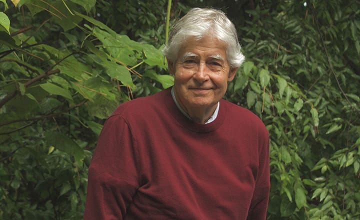 Author Gary L. Riggins of Cleveland, Tennessee, wears a red sweater and smiles