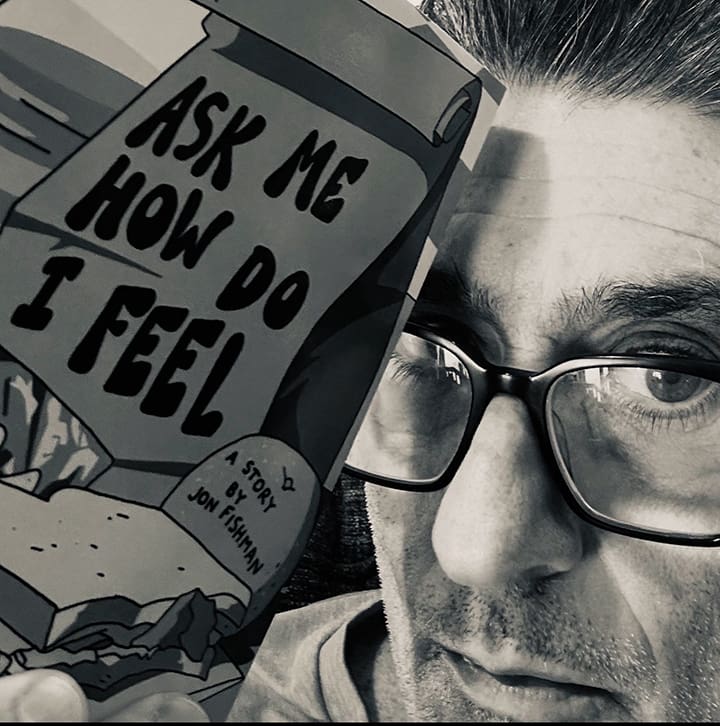 Florida-based young adult author Jon Fishman shows off his book, Ask Me How Do I Feel.